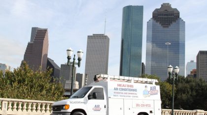 skyline and truck